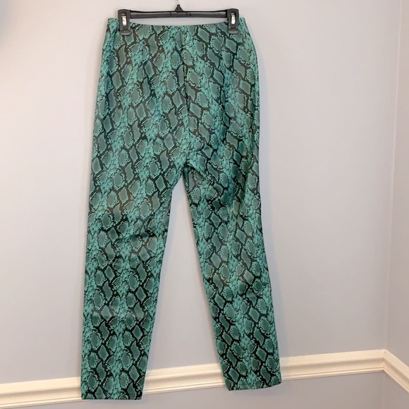 Pearl Blue Snake Print Faux Leather Pants - Picture 5 of 7